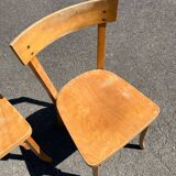 Set of two wooden bistro chairs
