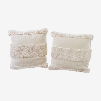 White square cushions