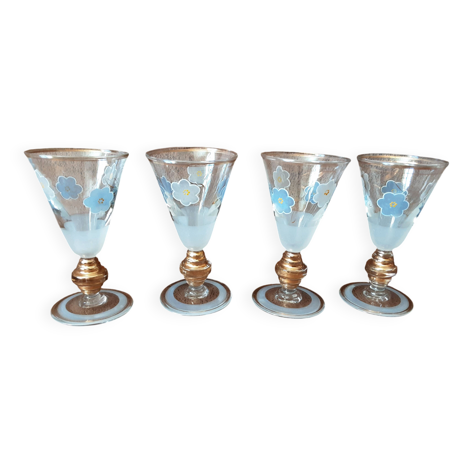 Set of 4 stemmed liqueur glasses