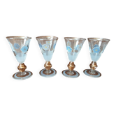 4 verres à digestif sur pied