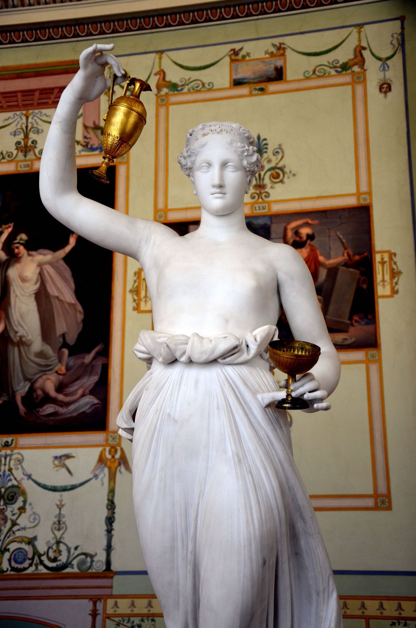Antique-style plaster bust after Antonio Canova, "Hebe", circa 1900