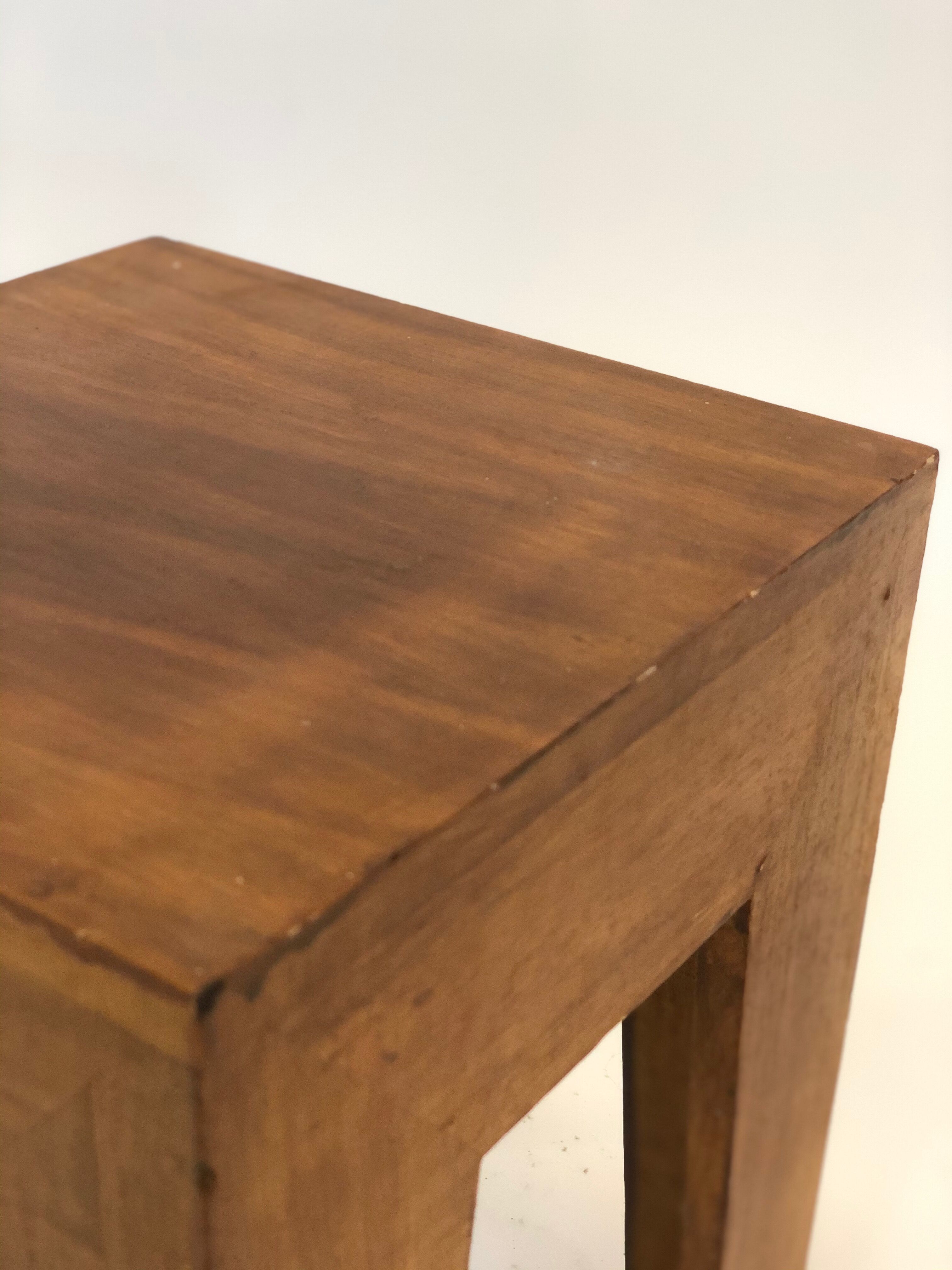 Vintage 1970s side table in minimalist wood