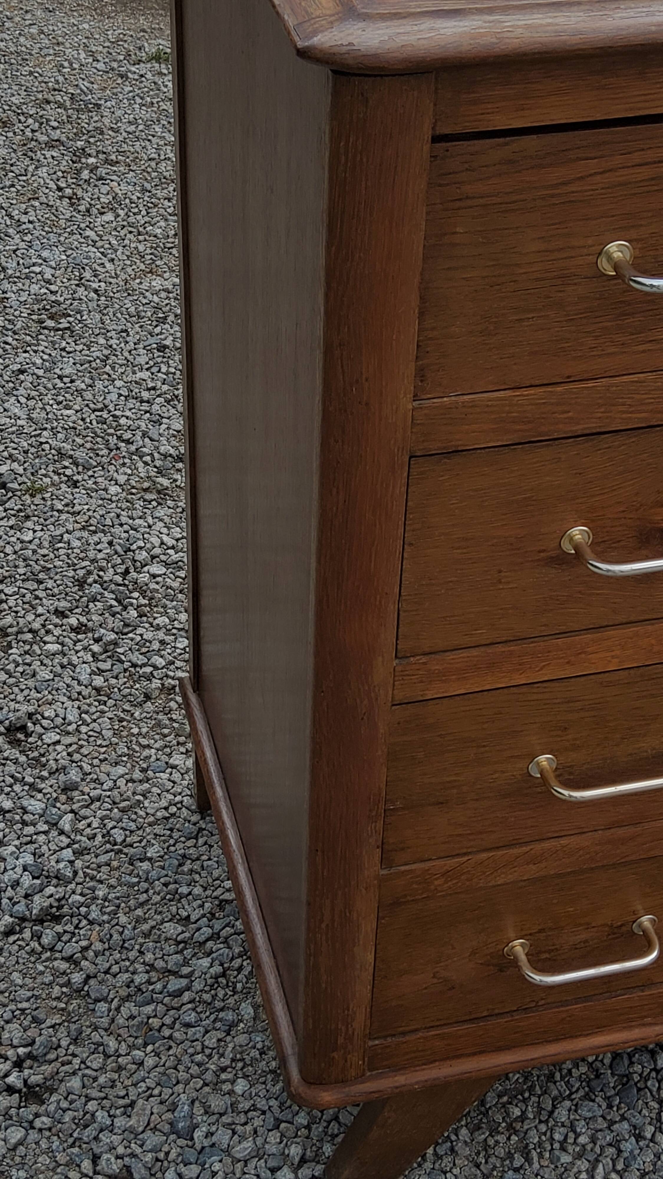 Vintage oak chest of drawers feet compass 4 drawers from the 50s