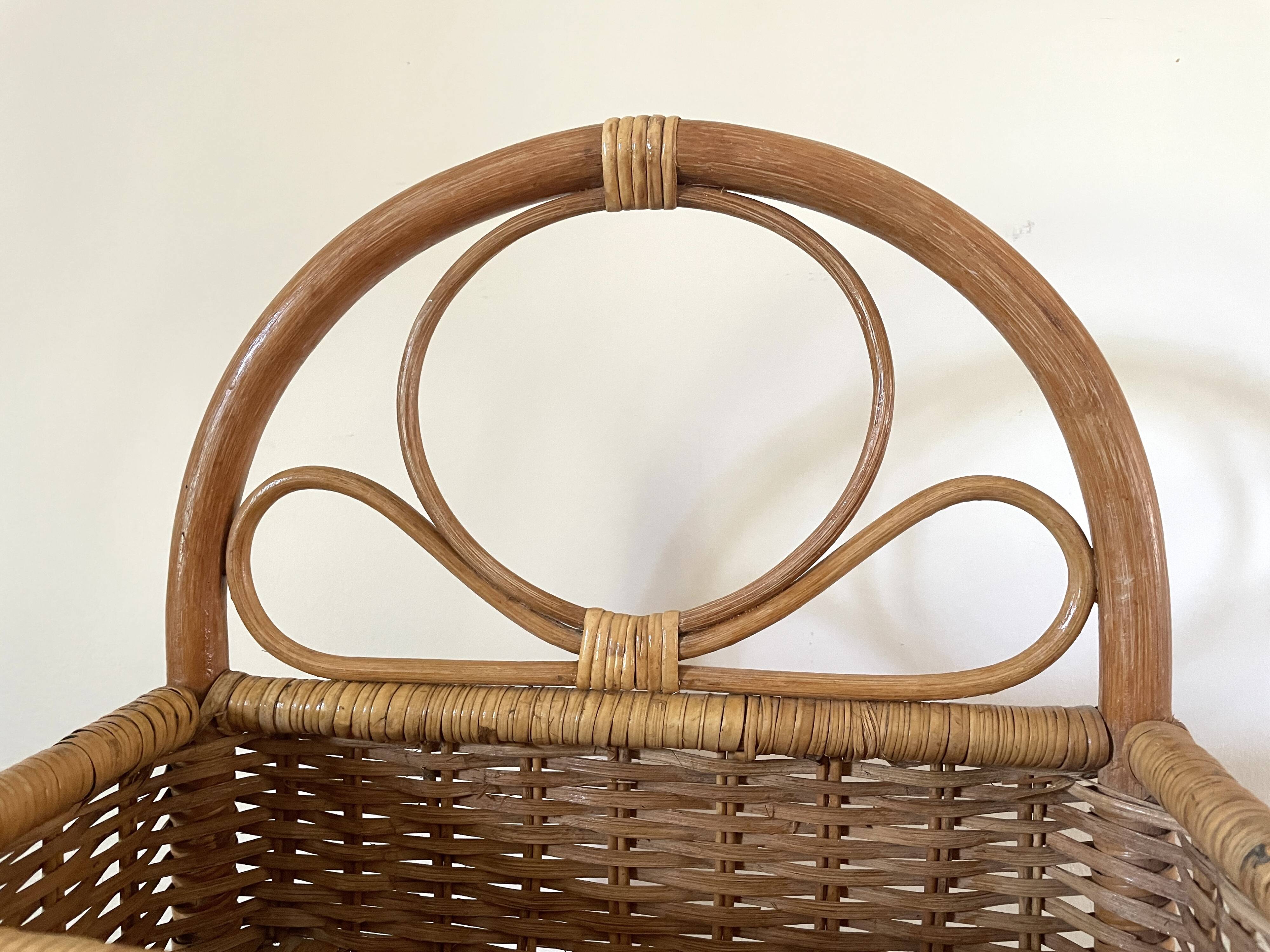 Rattan and bentwood pan shelf 1960