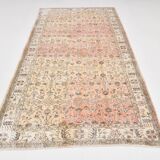 5x9 Bordered Floral Turkish Vintage Area Rug, 159x290Cm