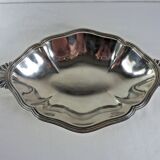 Plat ovale en métal argenté d'époque art déco