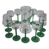 Carafe et 12 verres Service vin d'Alsace