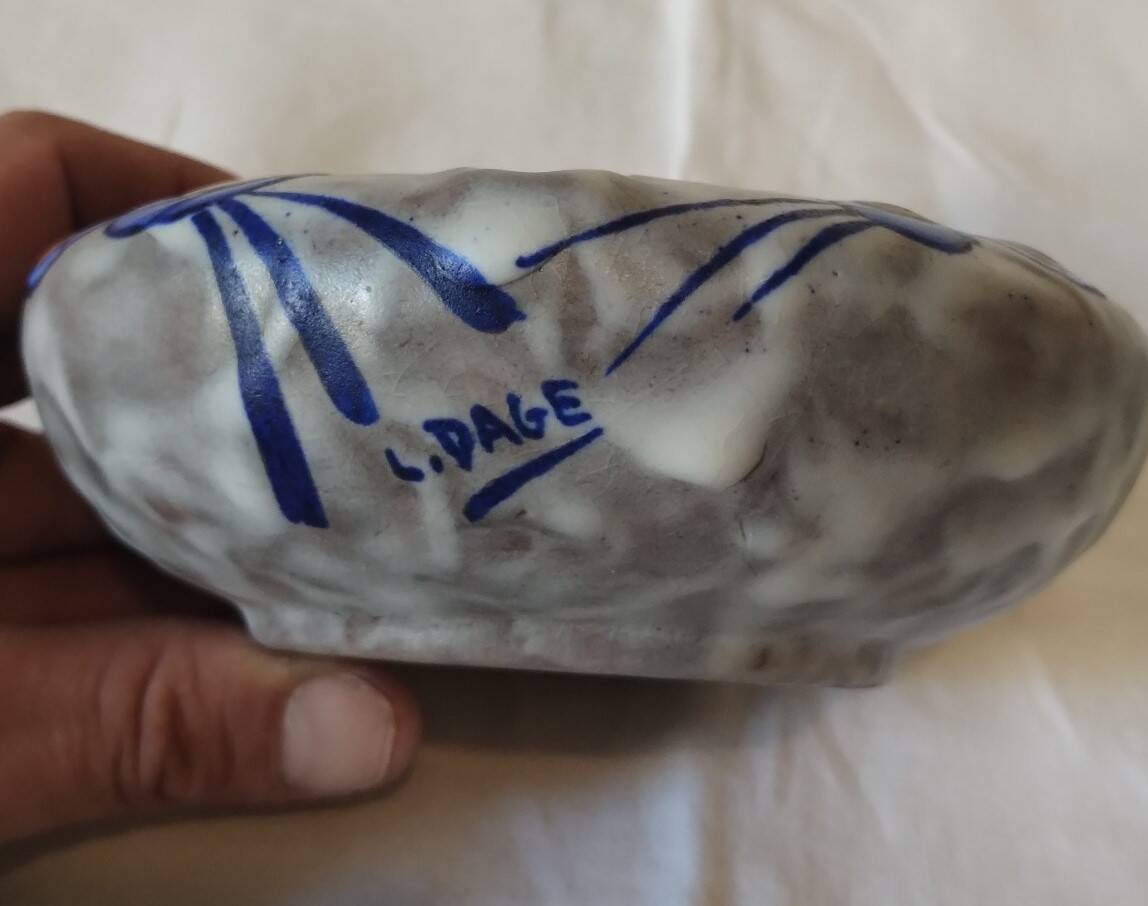 Antique ceramic ashtray by "Louis Dage"