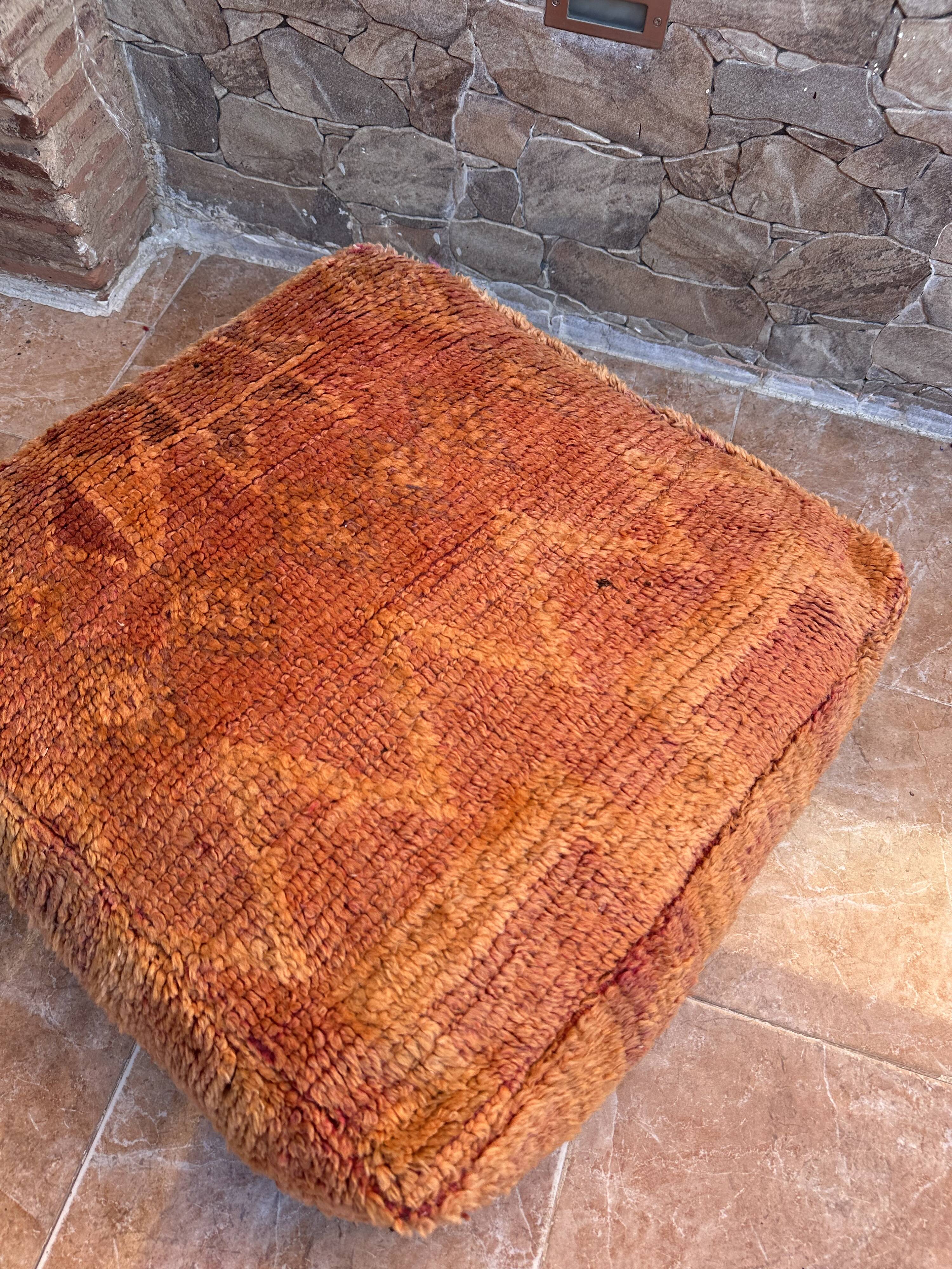 Handmade Berber Kilim pouf, floor cushion