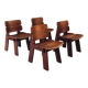 Constructivist Oak Dining Chairs, Belgium, 1960s, Set of 4