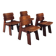 Constructivist Oak Dining Chairs, Belgium, 1960s, Set of 4