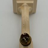 Vintage earthenware wall light, ivory white