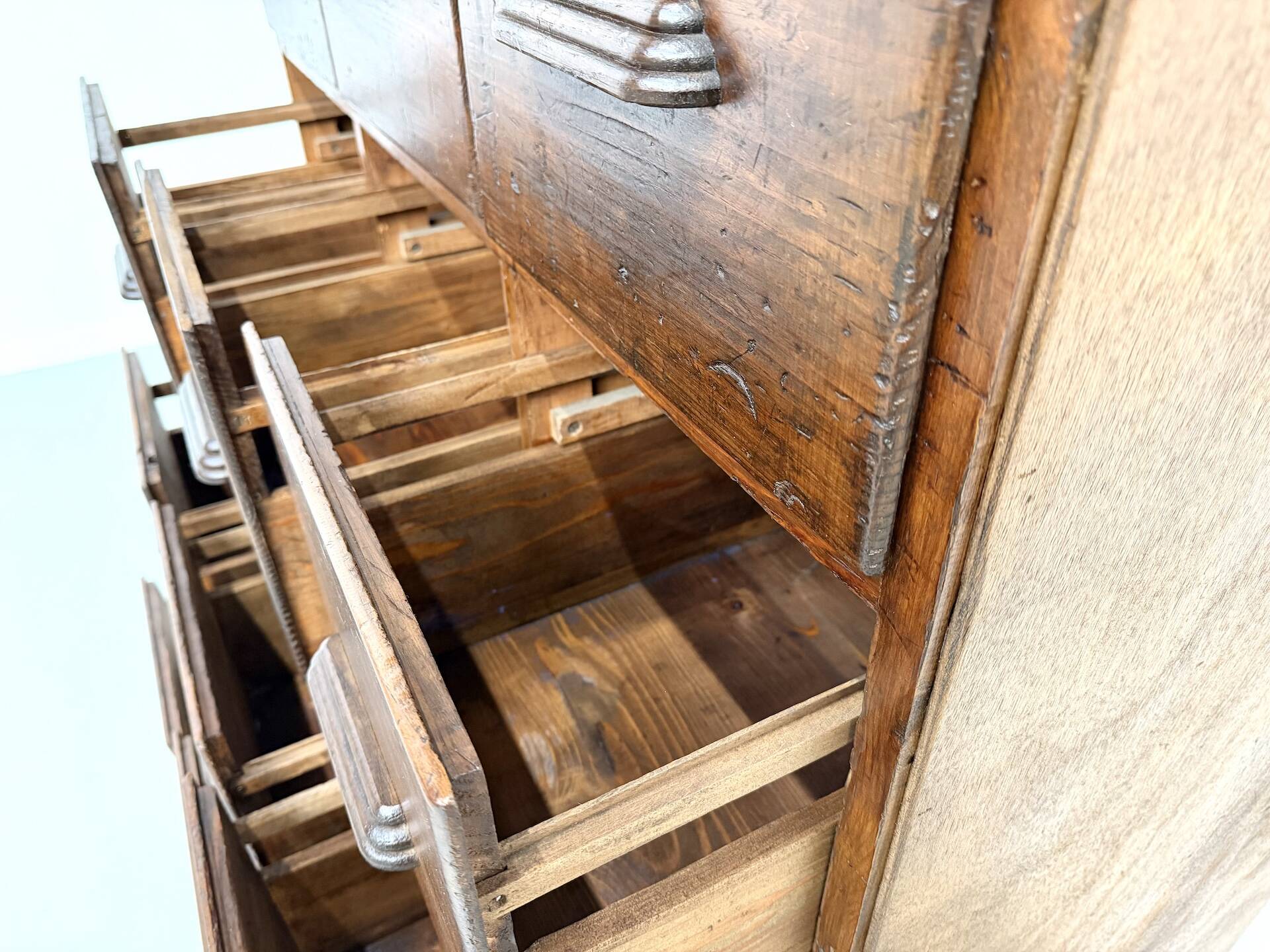 Meuble de métier ancien à 12 tiroirs, circa 1900