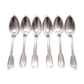 Ensemble de 6 cuillères métal argenté anciennes dépareillées pour une table chic