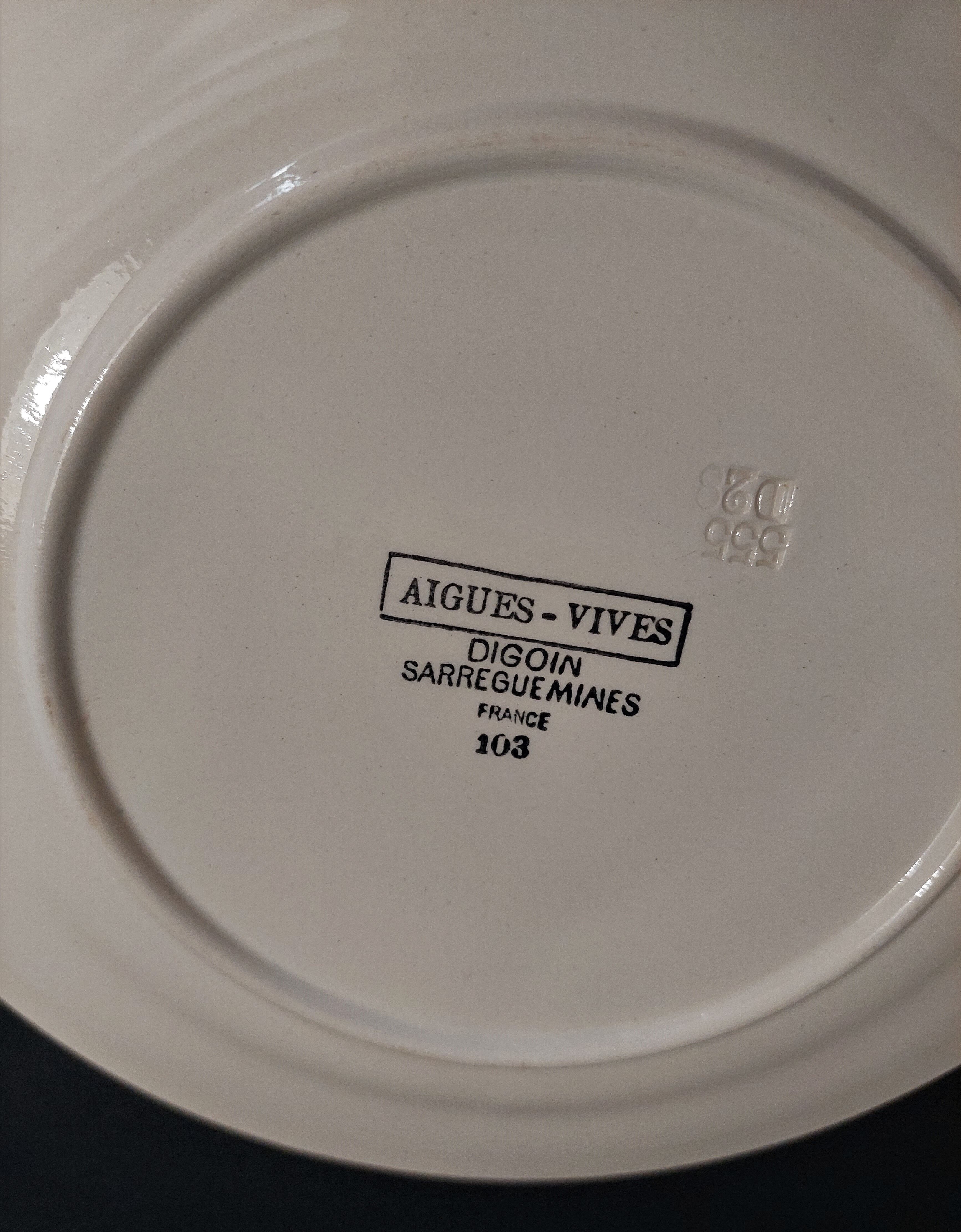 Asparagus plate Sarreguemines decoration sharp sharp early twentieth century