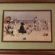 Frame with watercolor print Édouard Van Goethem seaside beach