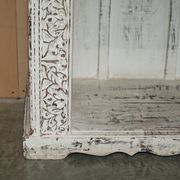Large antique Anglo-Indian library in carved solid wood with original paint.