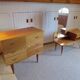 3-drawer chest of drawers - 60s - vintage - marquetry effect - spinning top feet