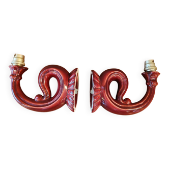 Pair of vintage ceramic wall lights