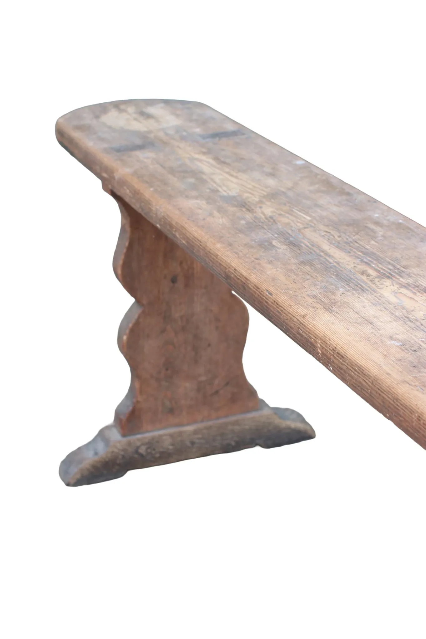 Long French wabi-sabi bench in weathered pine – circa 1900