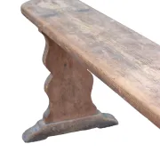 Long French wabi-sabi bench in weathered pine – circa 1900