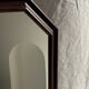 Vintage brown wooden octagonal mirror 58x48