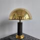 Pair of Mid Century Modern table lamps in brass and leather 1960
