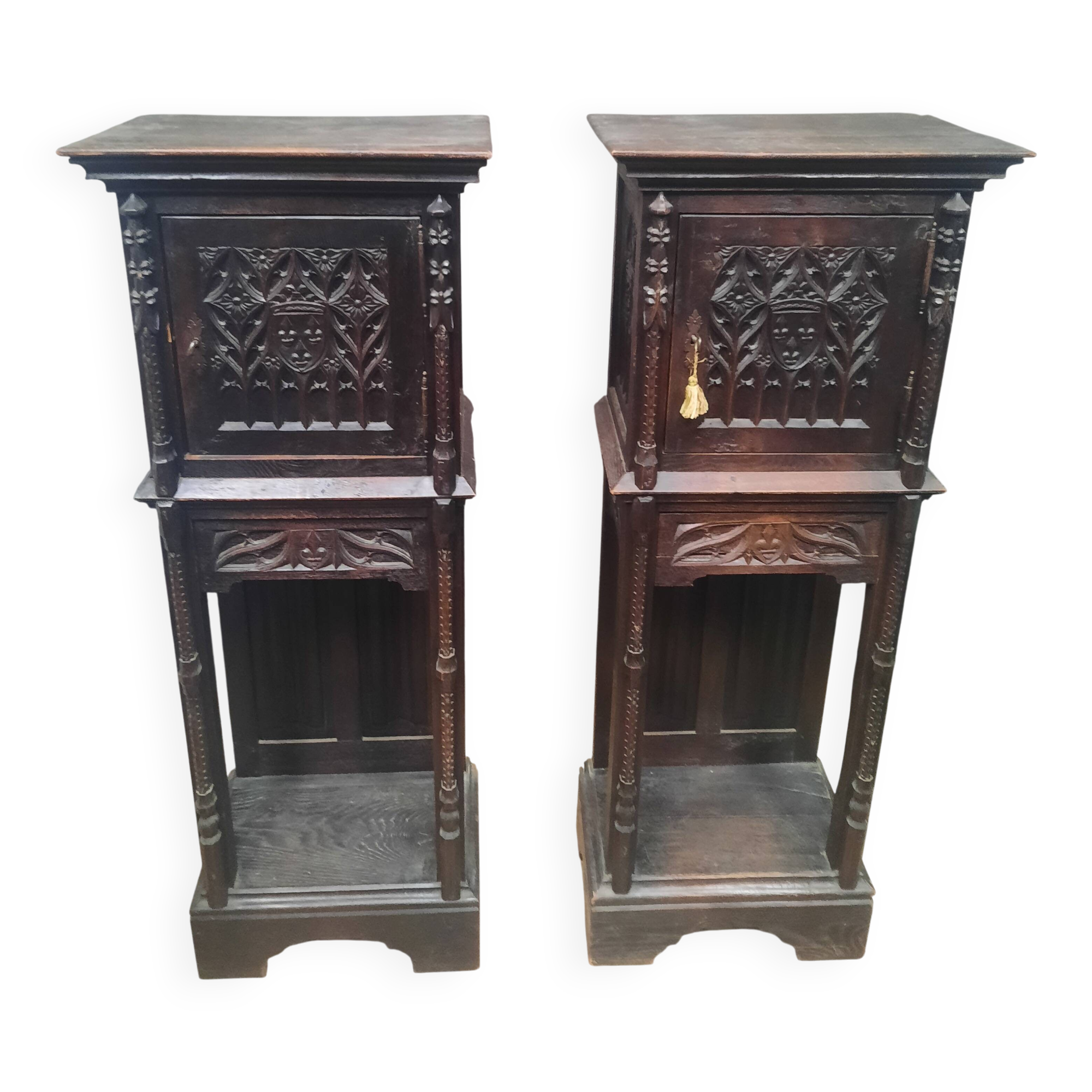 Pair of Gothic credenzas