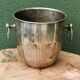 Art deco champagne bucket in silver metal
