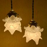 Duo of walking roses glasses Art Deco