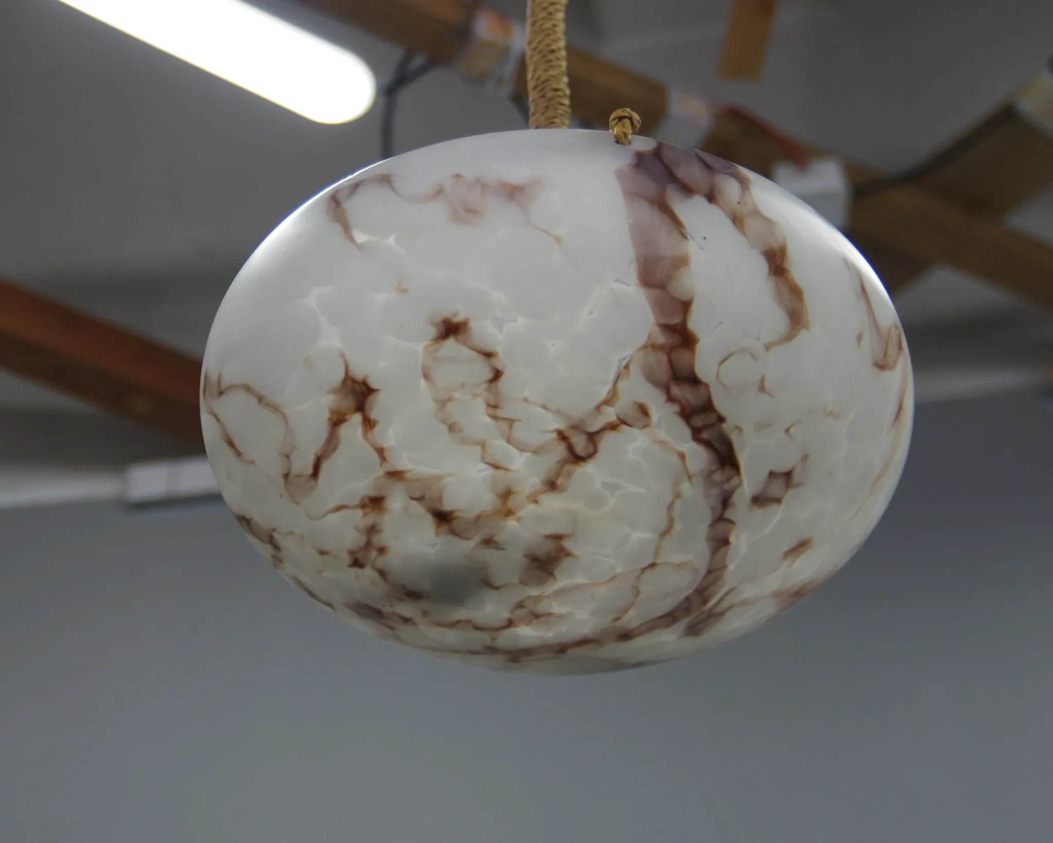 Art Nouveau Glass Pendant, Czechoslovakia, 1920s