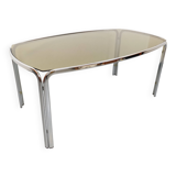 Vintage mid-century chrome and smoked glass table.