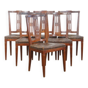 ensemble de 6 chaises - cuir