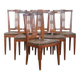Set of 6 Original Antique Dutch Leather Dining Chairs