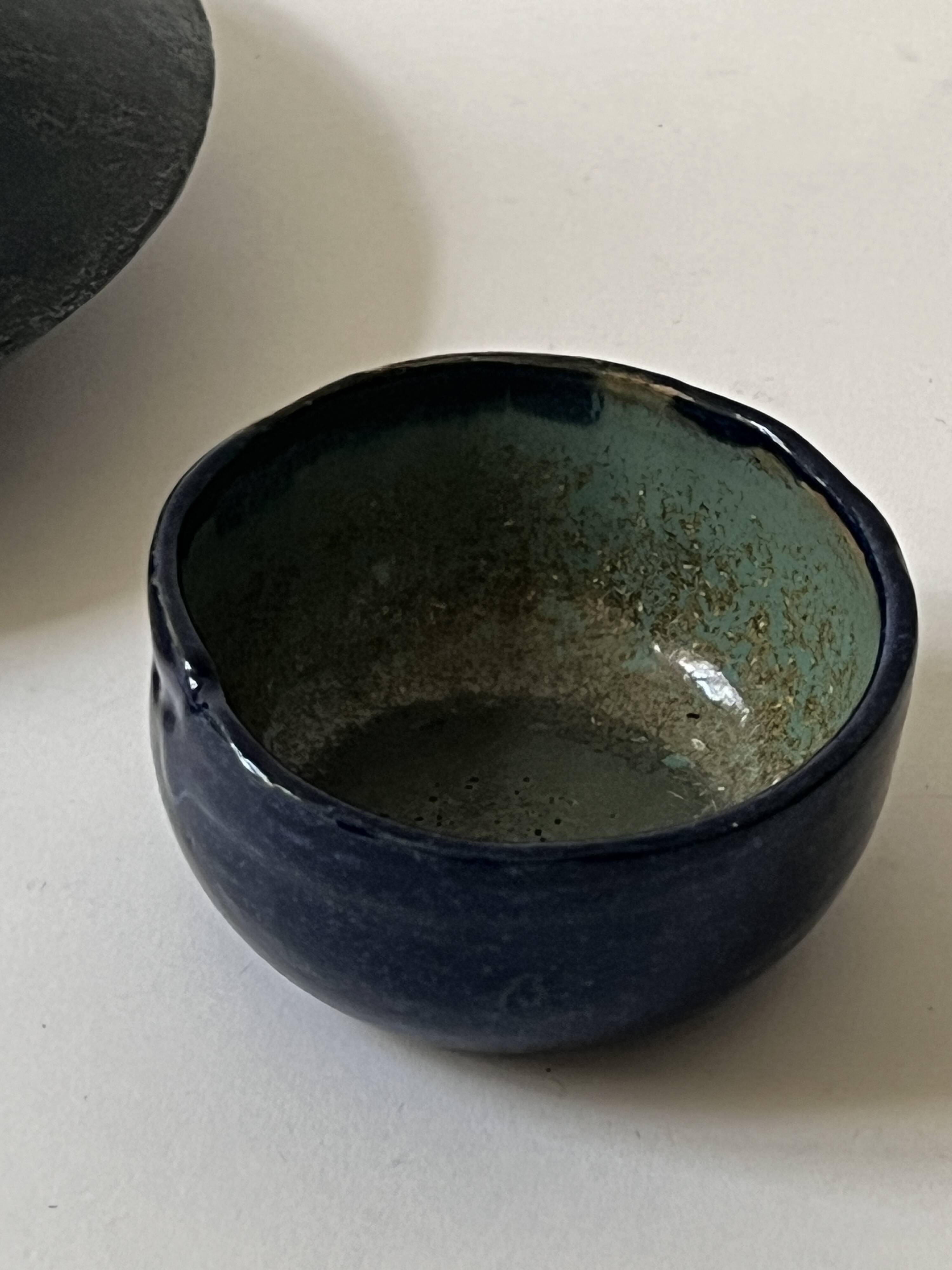 midcentury enamelled and signed ceramic bowl/tray