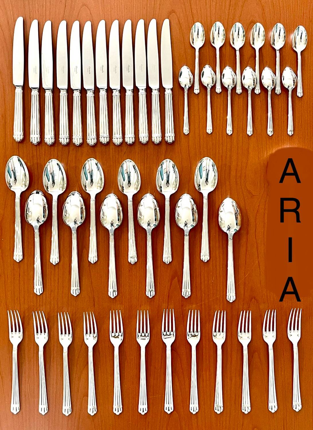 Christofle Aria, 48-piece flatware set, very good condition