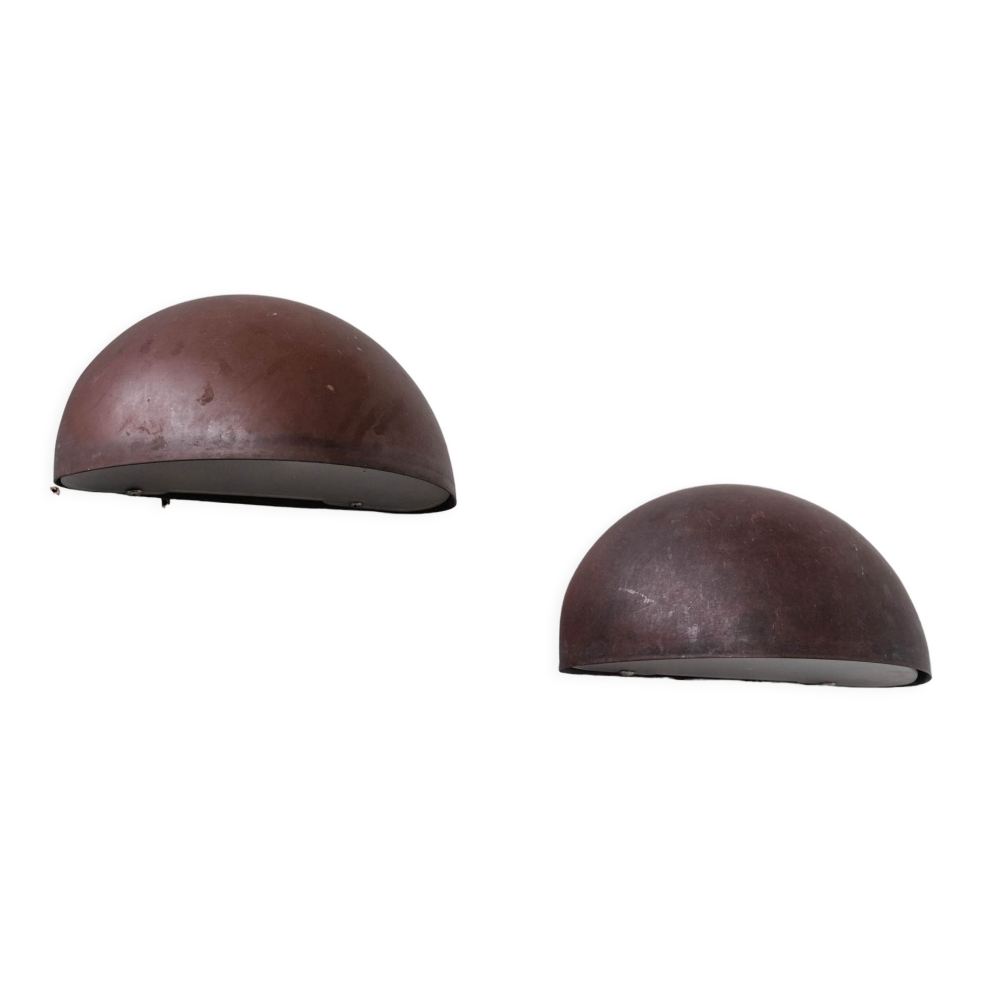 Pair of danish copper patinated wall lights