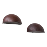 Pair of danish copper patinated wall lights