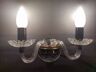 Pair of vintage glass/mirror two-arm wall lights