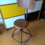 Adjustable workshop chair, steel wood 60s