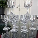 Verres vintage en cristal taillé - verres à eau ou vin - service - verres à pied