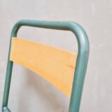 Chaise d'écolier en métal vintage