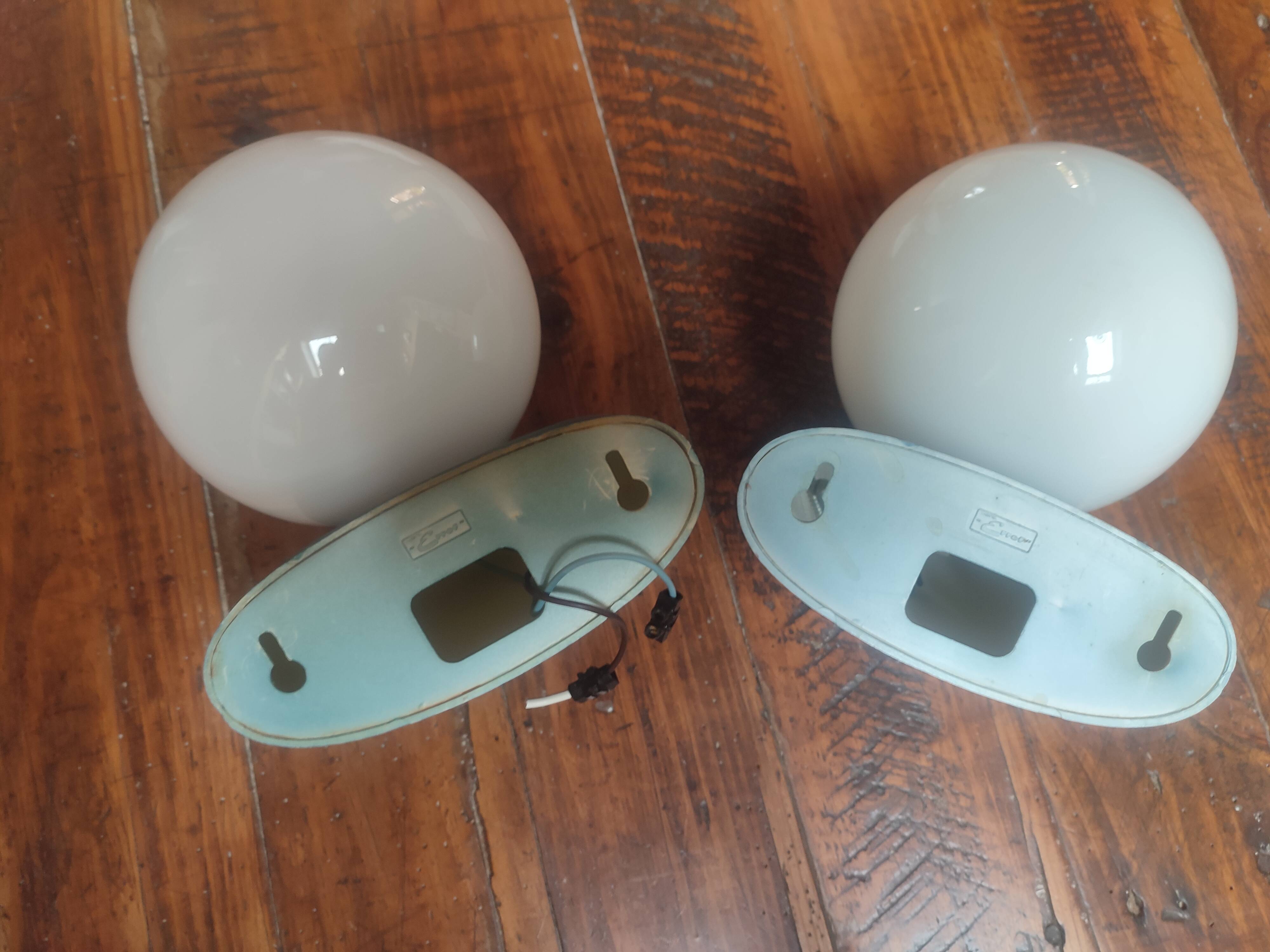 Rare pair of 70s wall lights