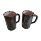 Lot of 2 cups artisanal enamelled earth 1960