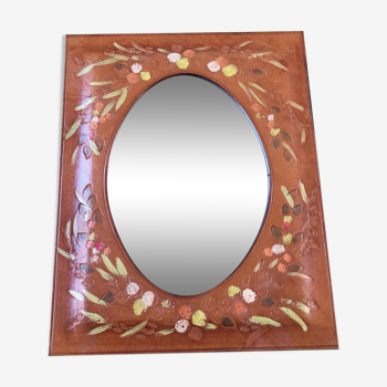 Vintage mirror all in leather