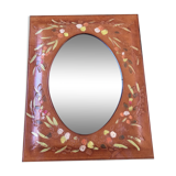 Vintage mirror all in leather 25x20cm