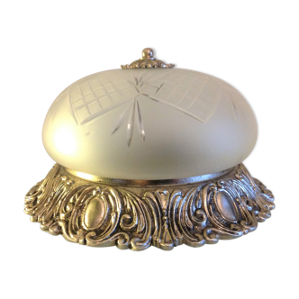 Engraved sandwind glass globe art deco style