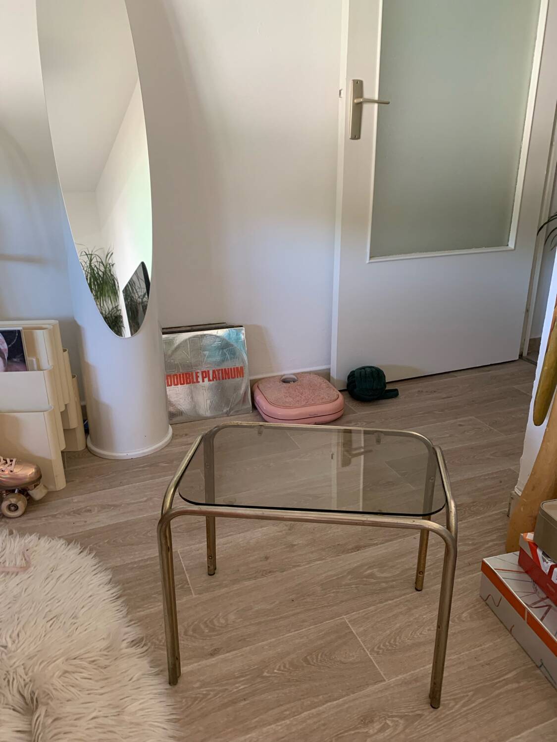 Small side coffee table 70 smoked glass