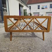 Vintage bed with compass feet from the 1950s