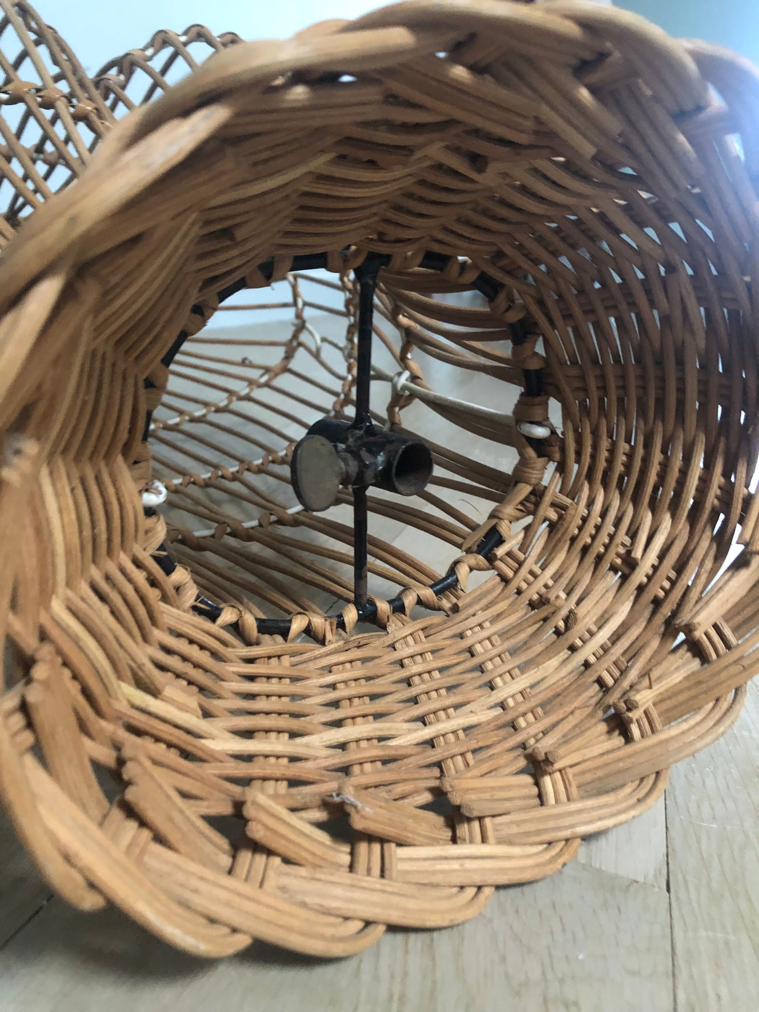 Wicker rattan bust mannequin